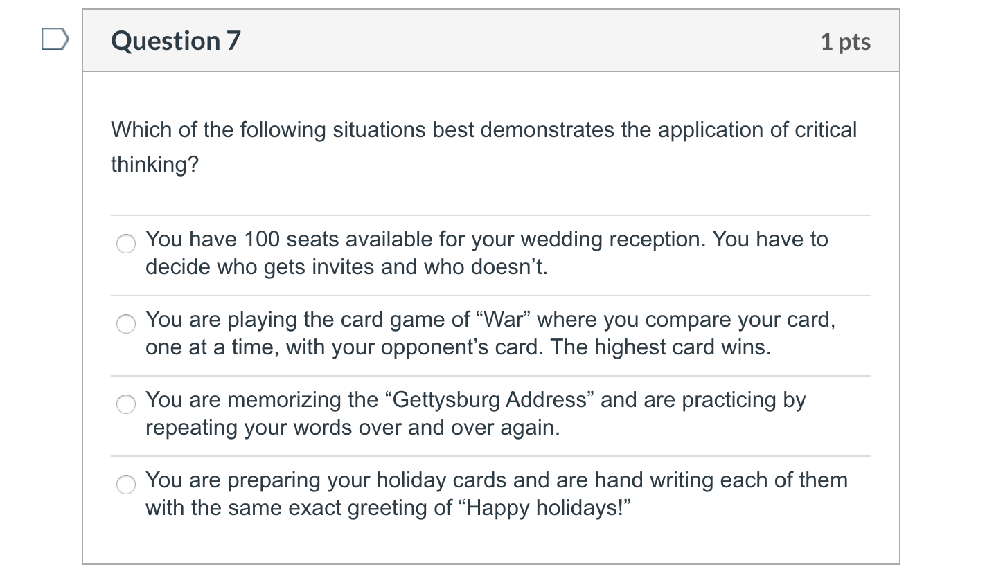 Solved Question 7 1 pts Which of the following situations | Chegg.com