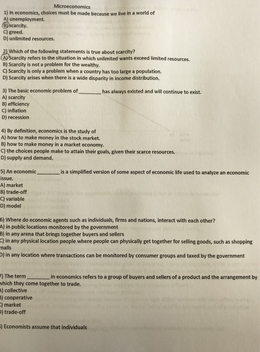 basic economic problem of relative scarcity