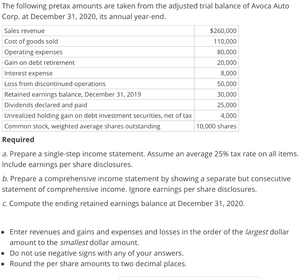 solved-the-following-pretax-amounts-are-taken-from-the-chegg