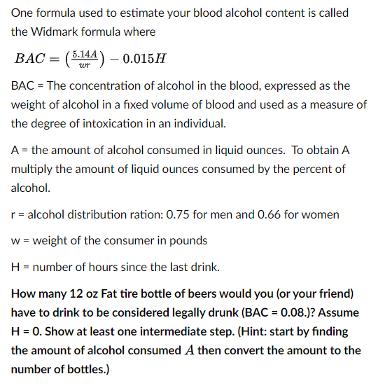 Blood Alcohol Content