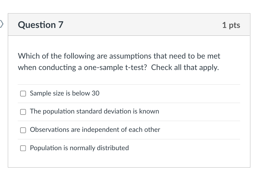 Solved > Question 7 1 pts Which of the following are | Chegg.com