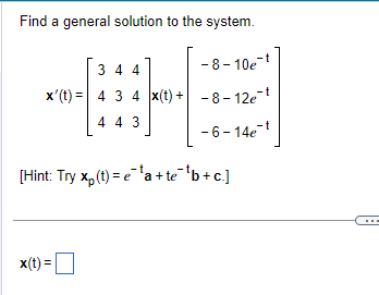 Solved Please help me solve this problem Find a general | Chegg.com