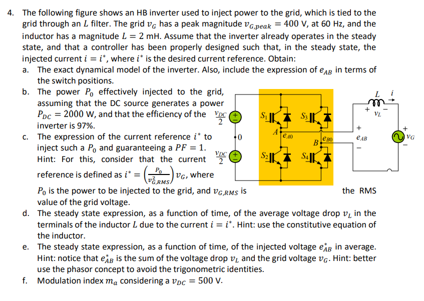 Solved The following figure shows an HB inverter used to | Chegg.com