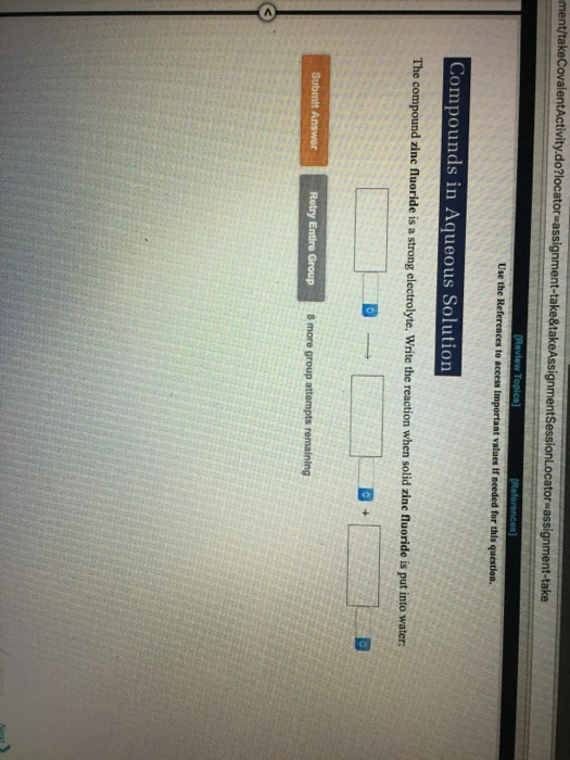 Solved The compound zinc fluoride is a strong electrolyte.