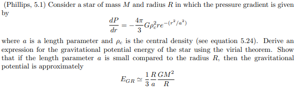 Solved (Phillips, 5.1) Consider a star of mass M and radius | Chegg.com