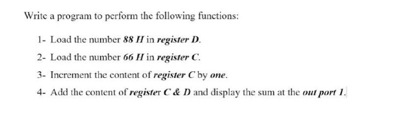 Solved Write a program to perform the following functions: | Chegg.com