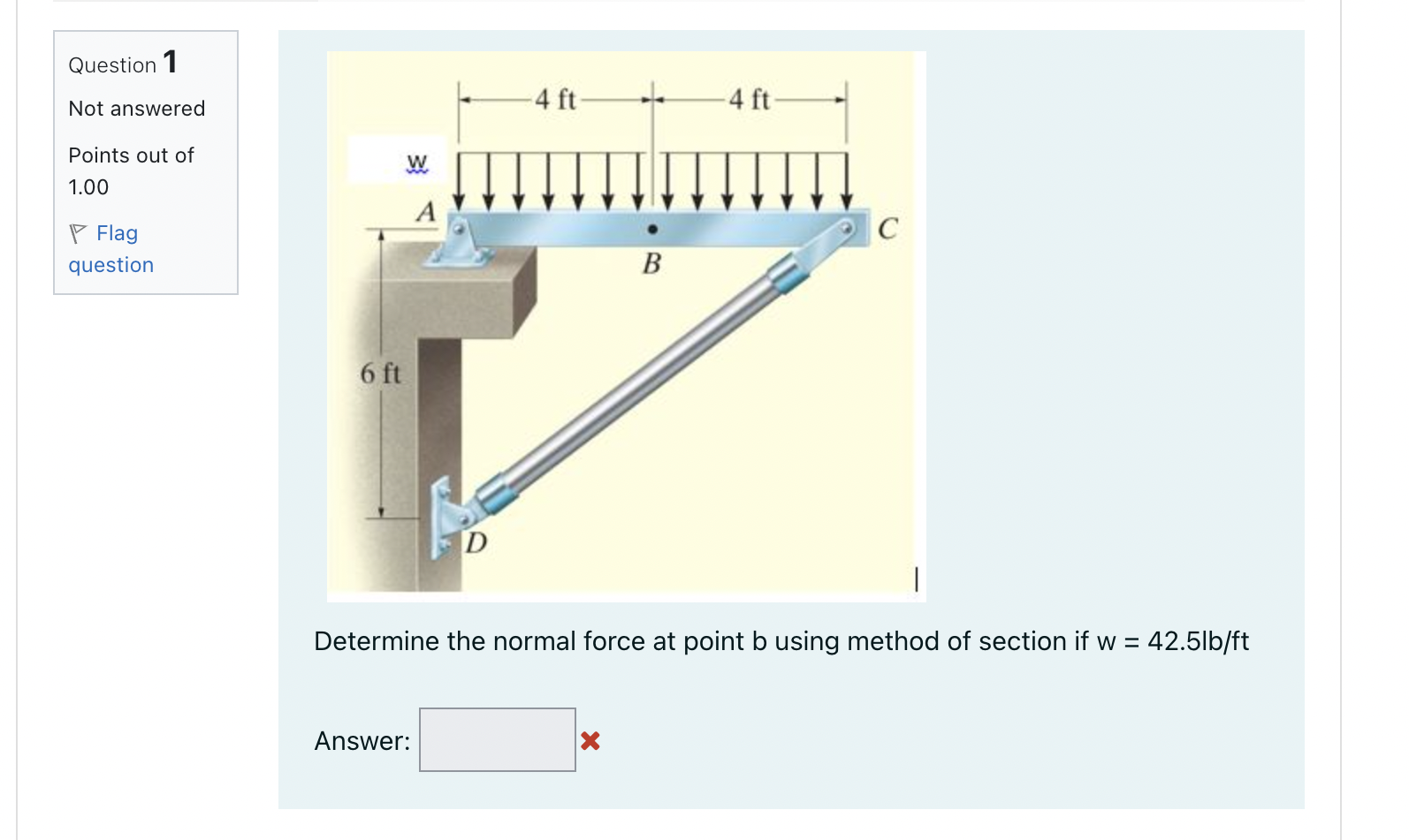 Solved Determine the normal force at point b using method of | Chegg.com