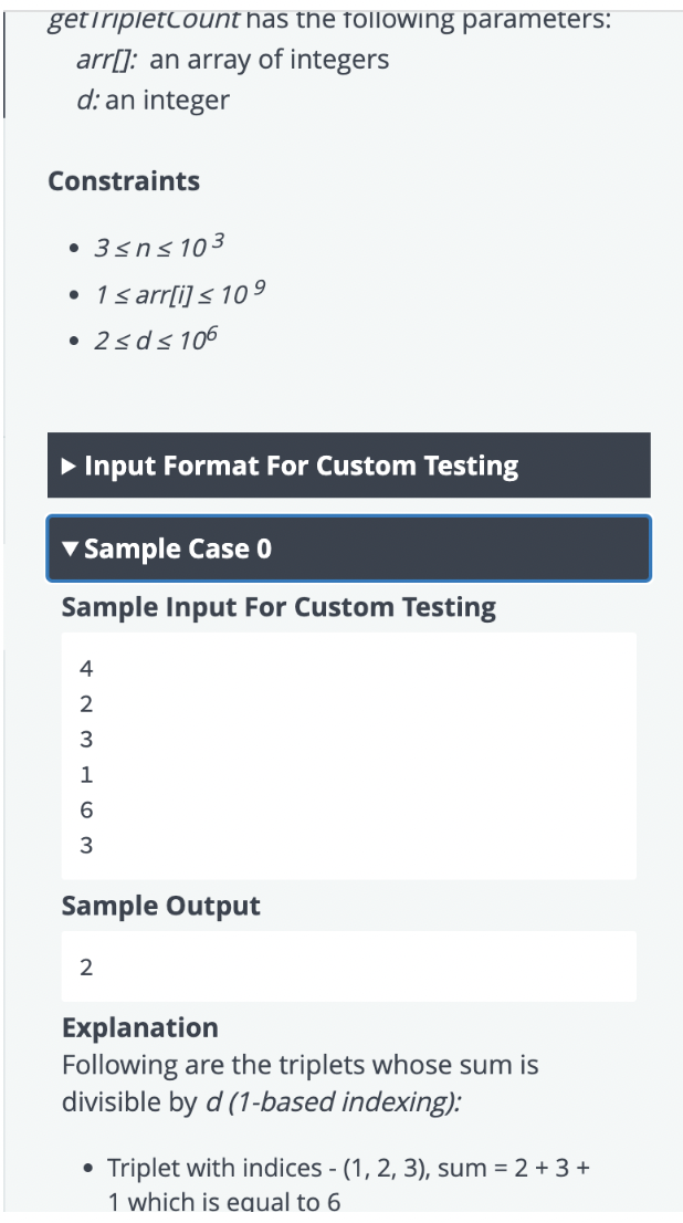 Solved Hence the answer is 3. Function Description Complete | Chegg.com