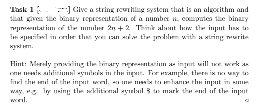 Solved Task 1 Give A String Rewriting System That Is An