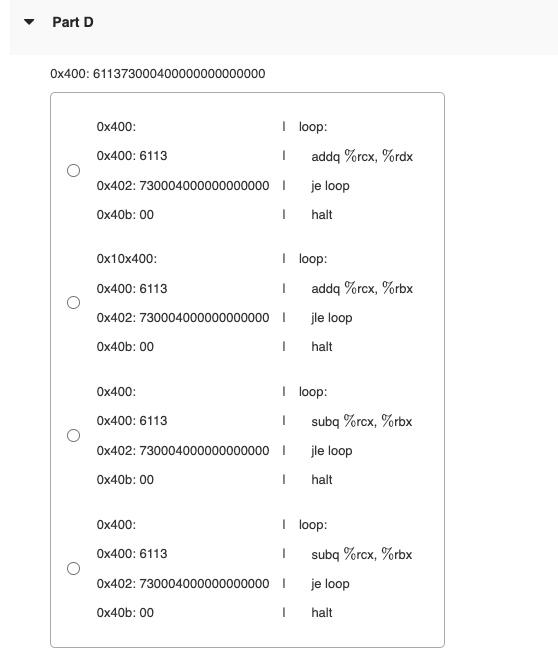 Solved For each byte sequence listed, determine the Y86 | Chegg.com