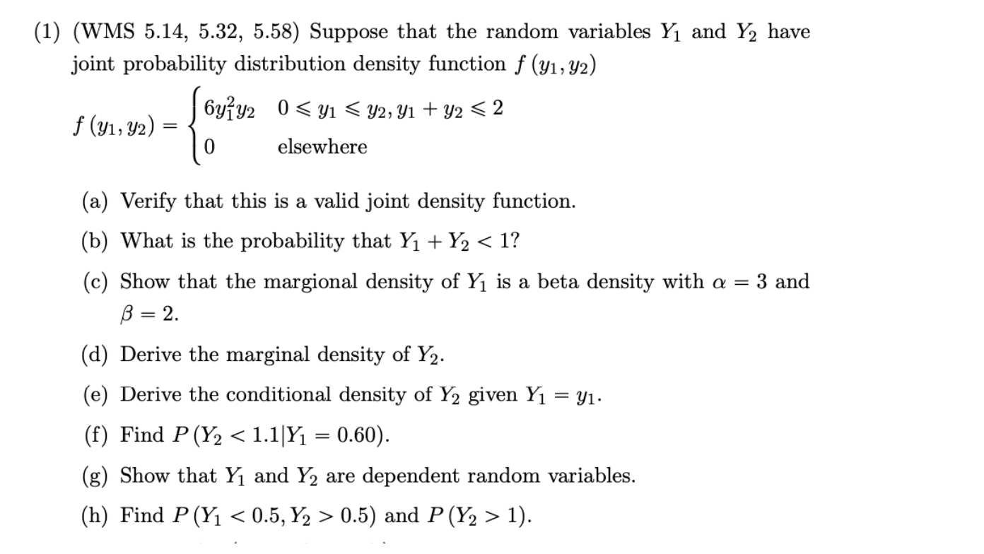 Solved Suppose f1,f2,g1,g2 are univariate density functions