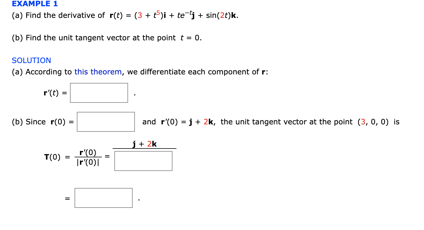 Solved Example 1 A Find The Derivative Of R T 3 Chegg Com