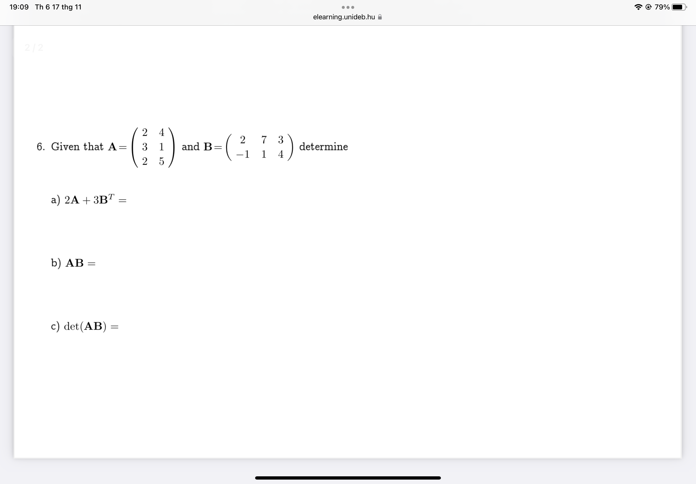 Solved Given that A=([2,4],[3,1],[2,5]) ﻿and | Chegg.com