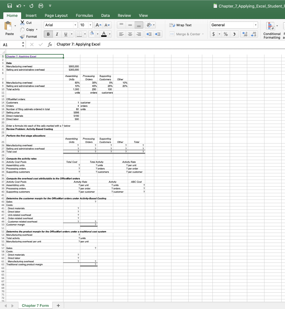 Excel Simulation #6--Chapter #7 Saved Help Save & | Chegg.com