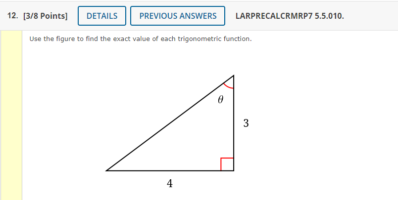 Solved Use The Figure To Find The Exact Value Of Each 0285