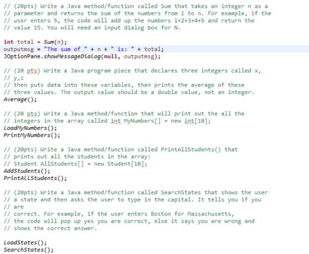 Solved Finish the code so the output looks like the output | Chegg.com