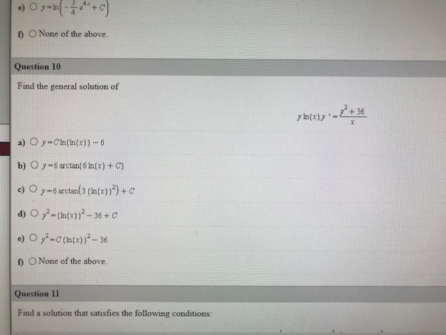 Solved C O Y To C 1 None Of The Above Question 10 F Chegg Com