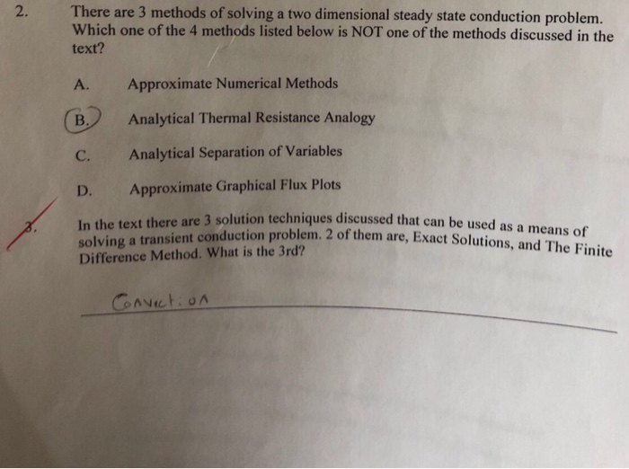 Solved 2. There are 3 methods of solving a two dimensional | Chegg.com