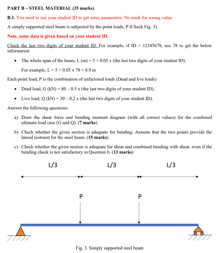 Solved Part B Steel Material 35 Marks B 1 You Need To Use Chegg Com