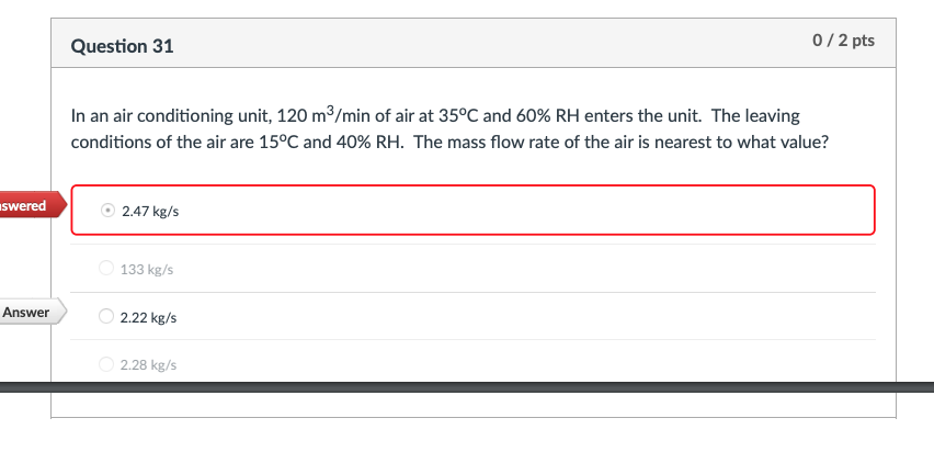 Solved In an air conditioning unit, 120 m3/min of air at | Chegg.com