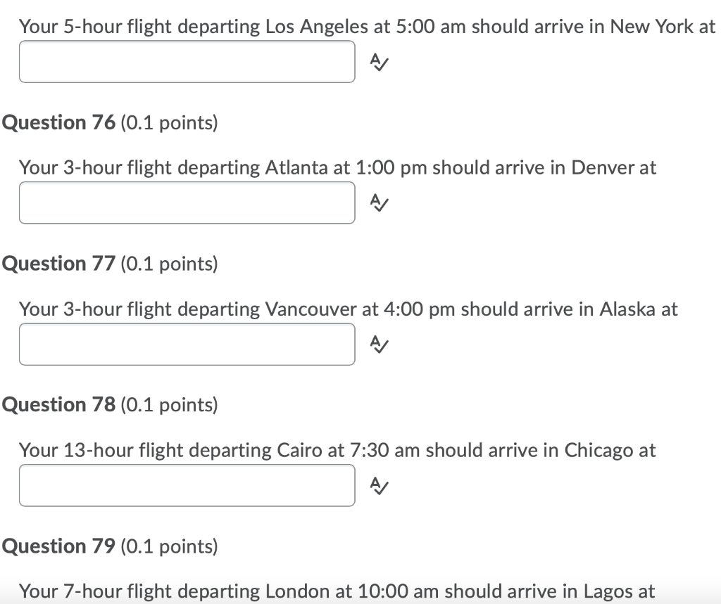 Solved Your 5-hour flight departing Los Angeles at 5:00 am | Chegg.com