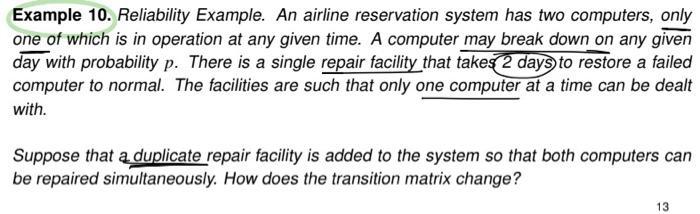 Solved Example 10. Reliability Example. An airline | Chegg.com