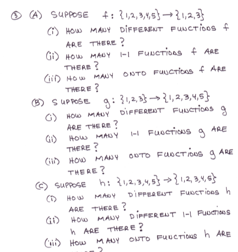 Solved © (A) SUPPOSE +: 21,2,3,4,5} →21,2,3} (i) HOW MANY | Chegg.com