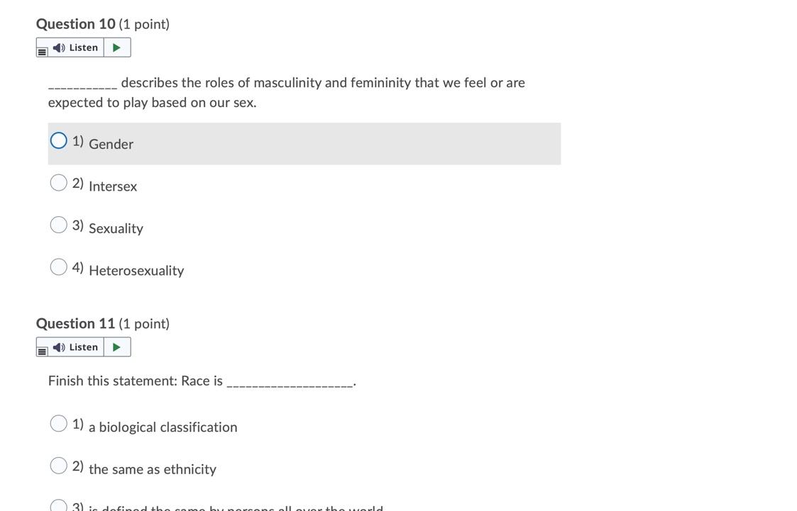 Solved Question 4 1 Point E Listen Treating Everyone The