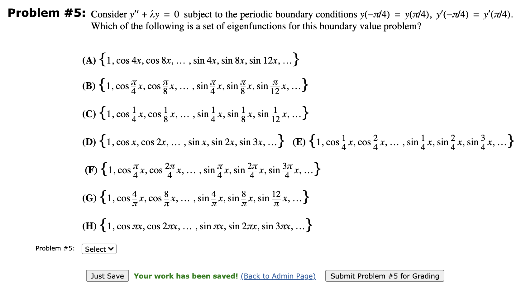 Solved Problem 5 Consider Y 2y O Subject To The P Chegg Com