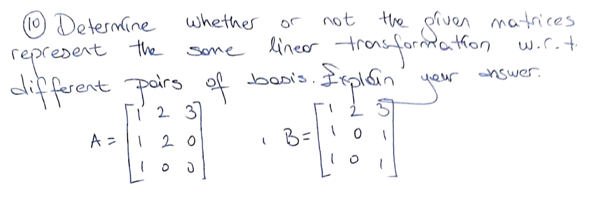 Solved (10) Determine whether or not the given matrices | Chegg.com