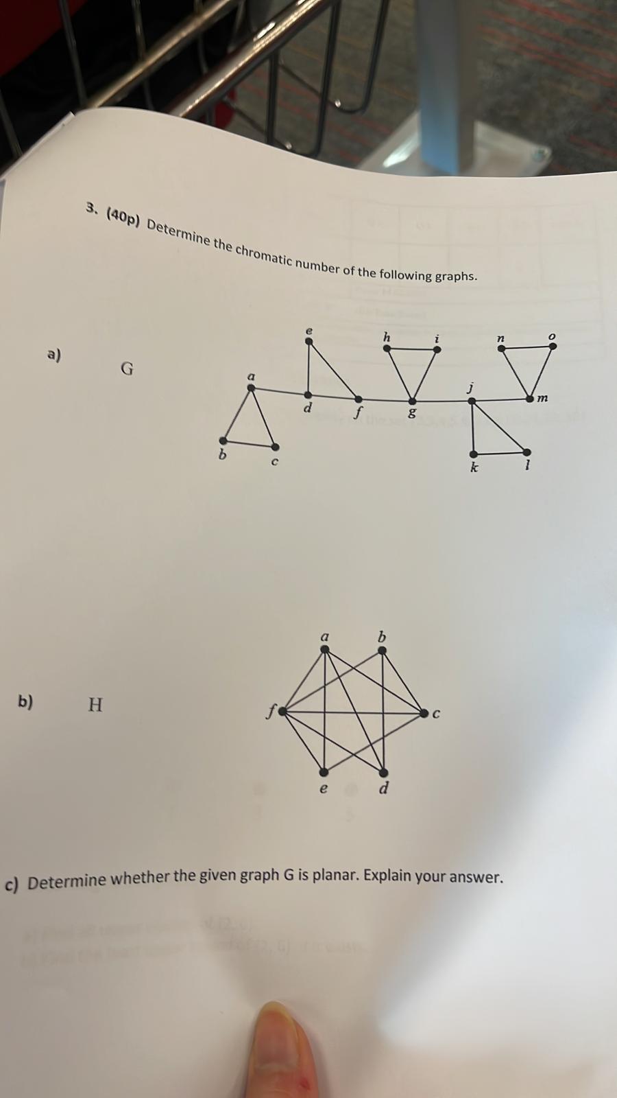 Solved 3. (40p) Determine the chromatic number of the | Chegg.com