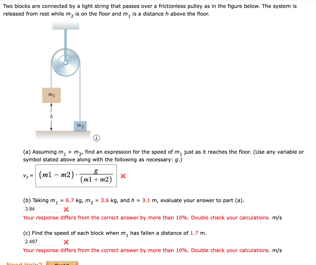 Solved Two Blocks Are Connected By A Light String That | Chegg.com