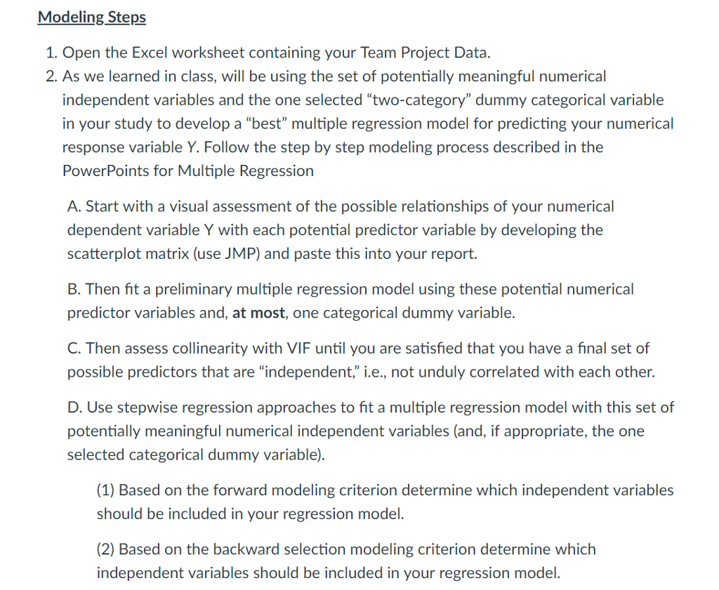 Multiple Regression Analysis Assignment For this | Chegg.com