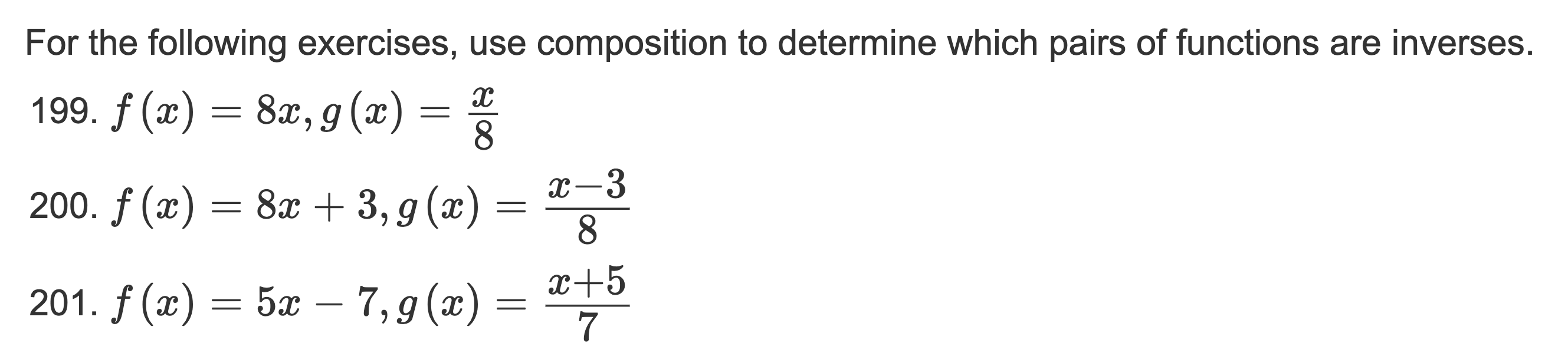 Solved For The Following Exercises, Use Composition To | Chegg.com