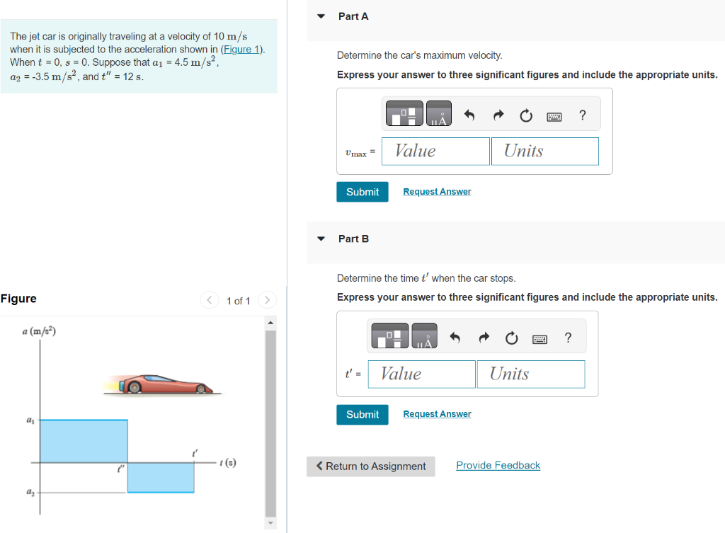 Solved The Jet Car Is Originally Traveling At A Velocity Of | Chegg.com