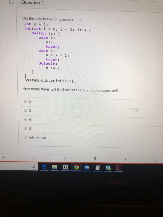 Solved Question 1 Use the code below for questions 1-3 int x | Chegg.com