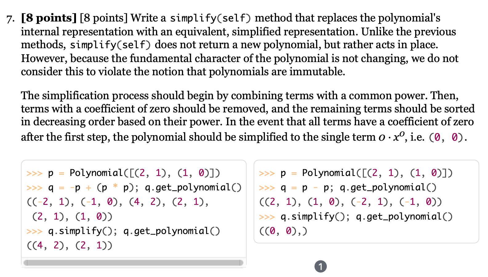 Solved In this section, you will implement a simple | Chegg.com