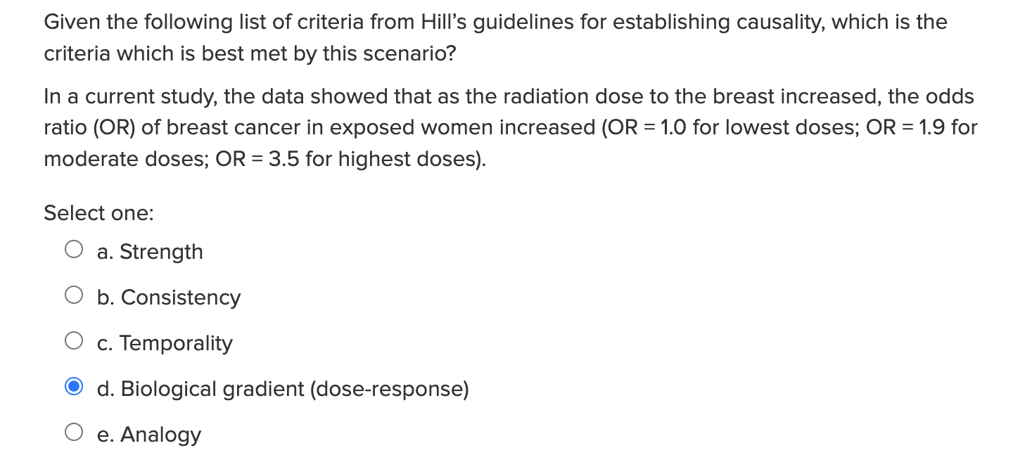 Solved Given The Following List Of Criteria From Hill's | Chegg.com