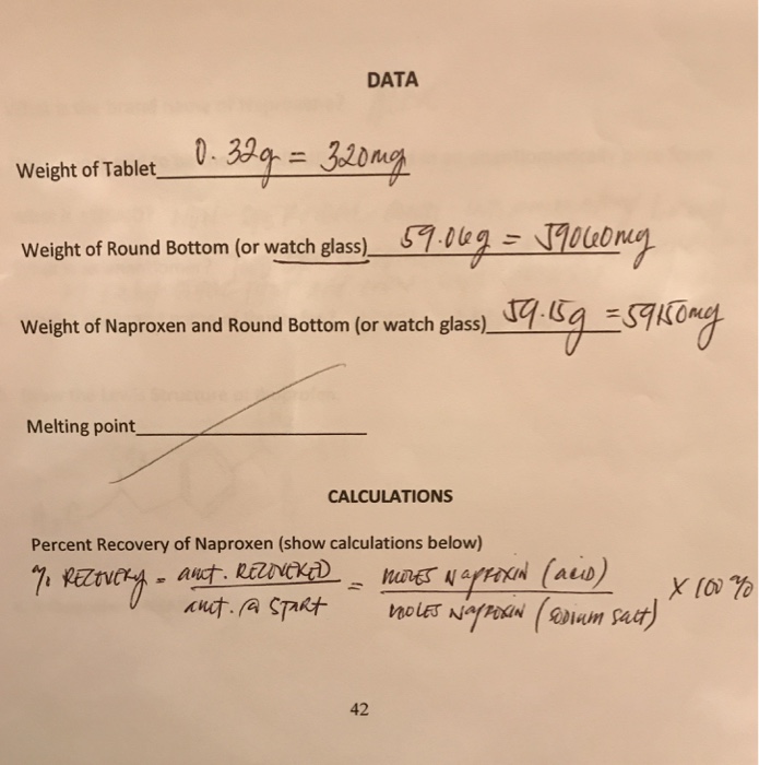 Solved How Do You Find Moles To Be Able To Calculate Percent Chegg