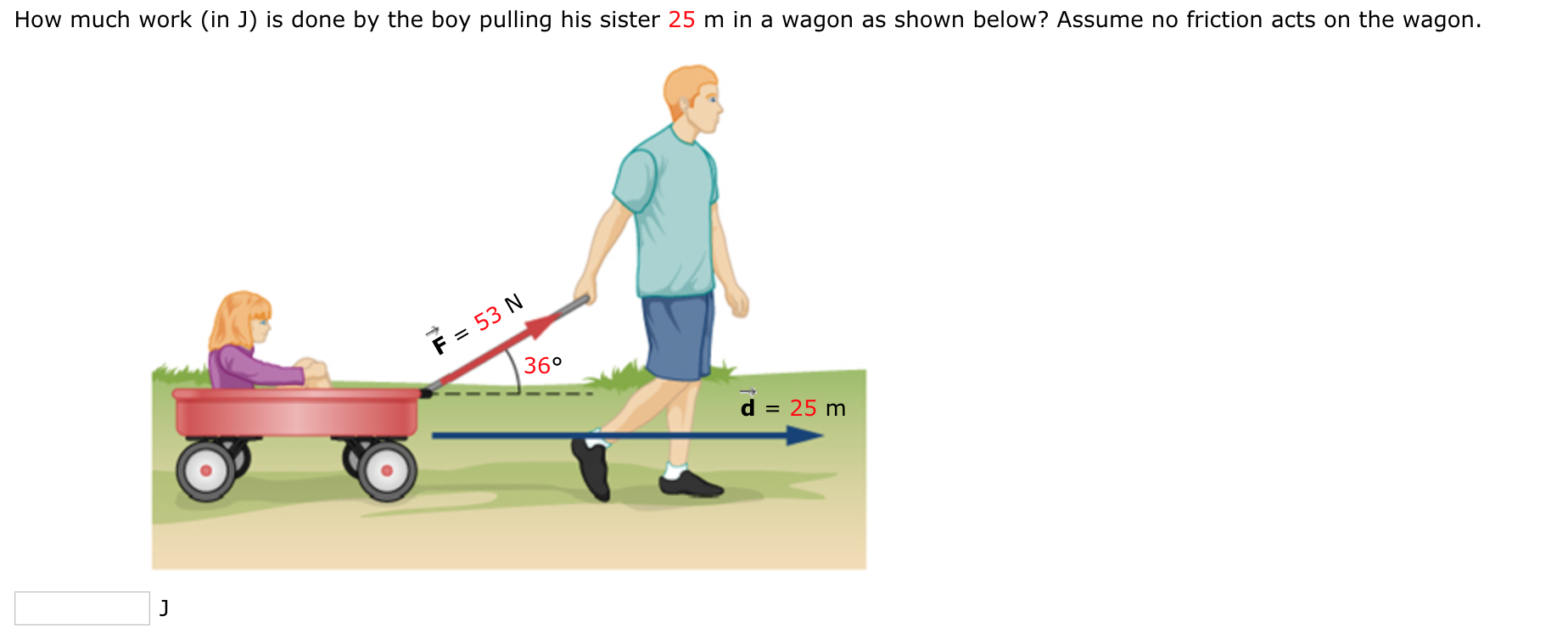 Solved How Much Work (in J) Is Done By The Boy Pulling His | Chegg.com