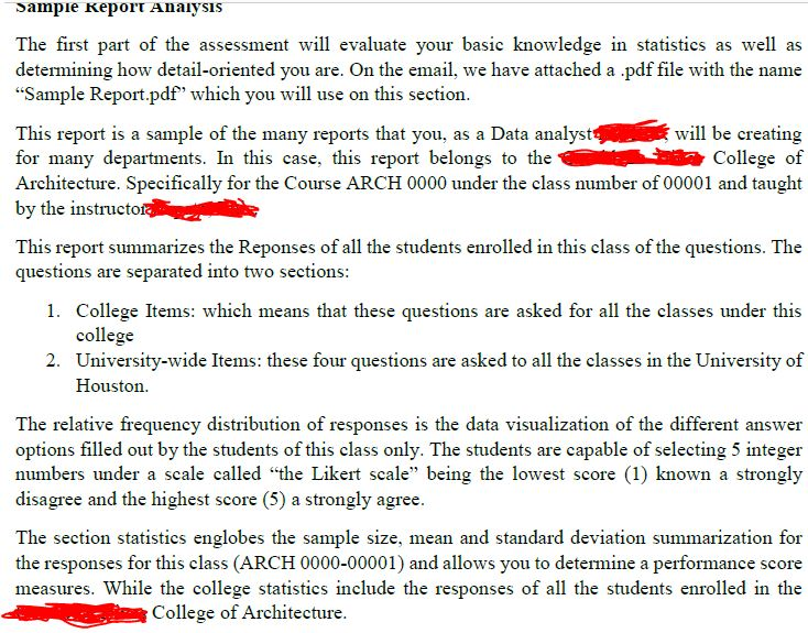 descriptive statistics report example
