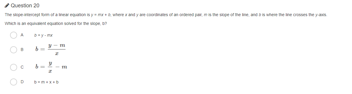 Solved The slope-intercept form of a linear equation is | Chegg.com