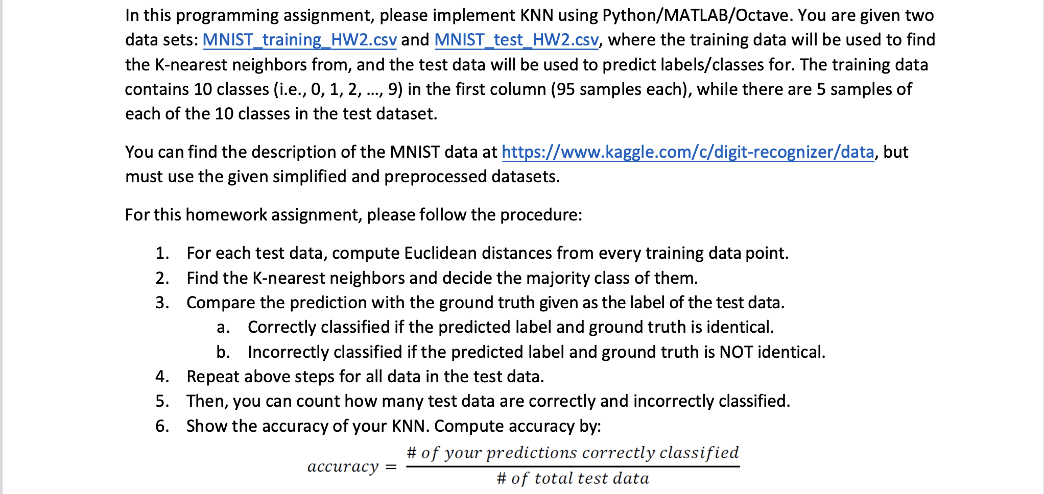 Solved This python code implements the K-nearest neighbor