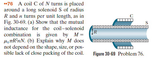 Solved S 76 A Coil C Of N Turns Is Placed Around A Long Chegg Com