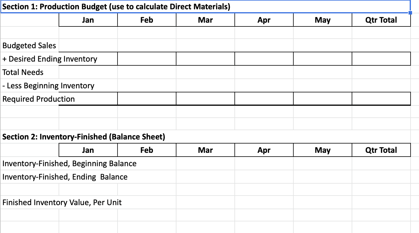 Solved Please Answer In The Format Of The Spreadsheet | Chegg.com