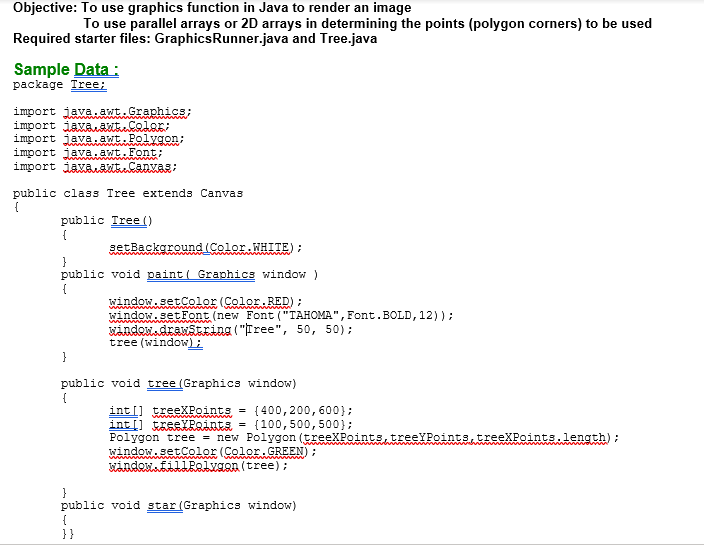 Solved Objective: To use graphics function in Java to render | Chegg.com