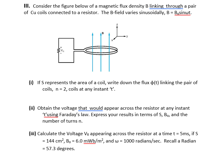 Solved III. Consider the figure below of a magnetic flux | Chegg.com