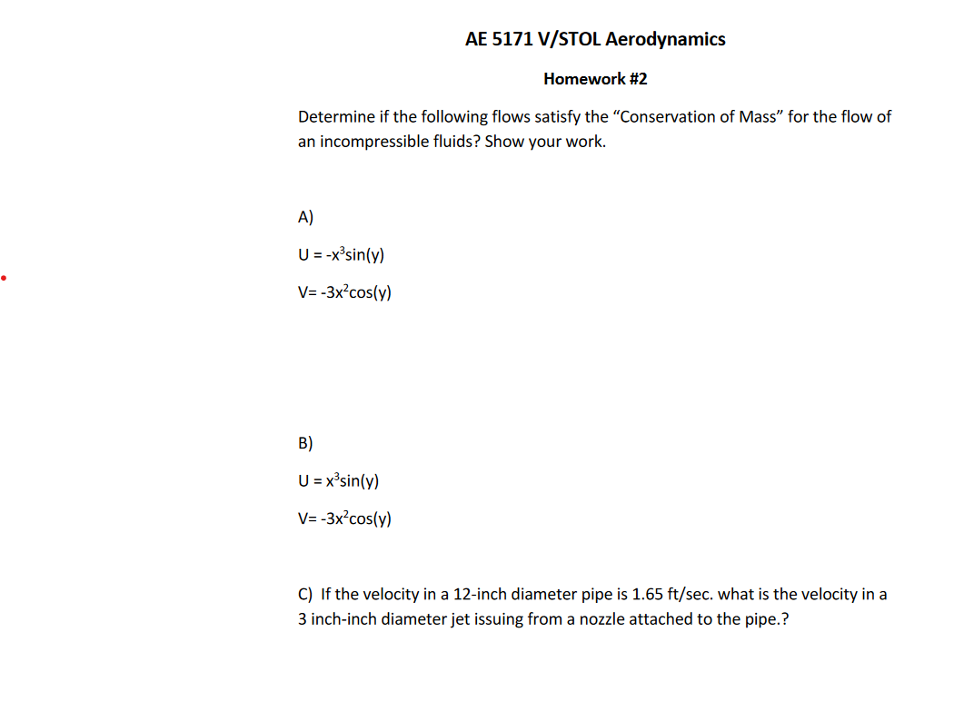 Solved AE 5171 V/STOL Aerodynamics Homework \#2 Determine if | Chegg.com