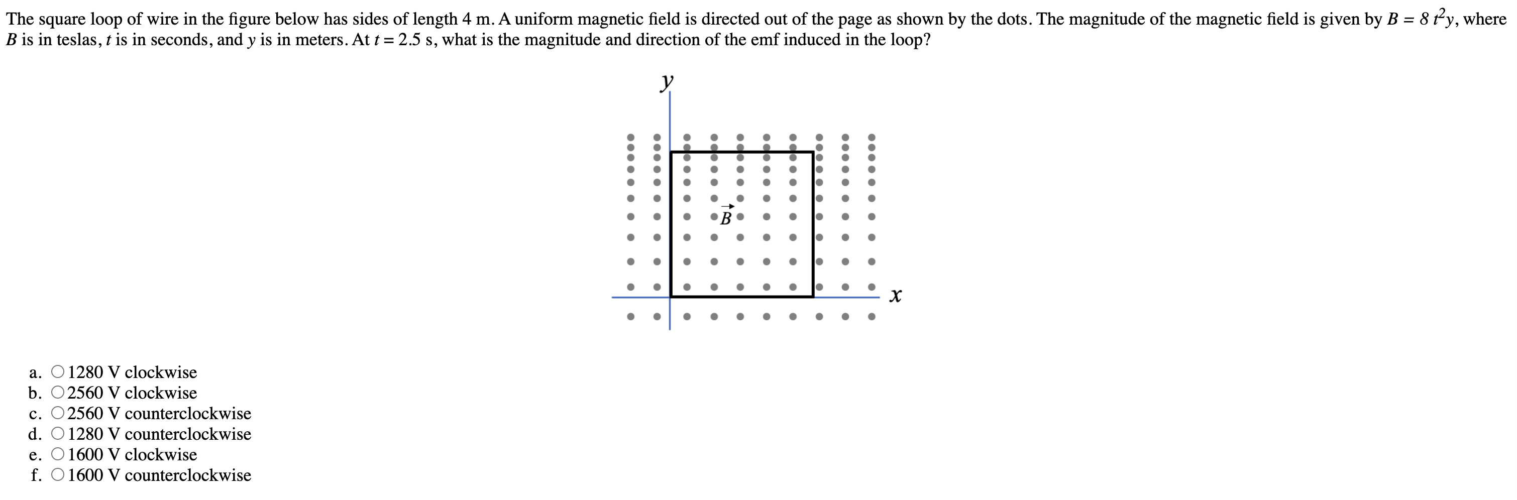Solved The square loop of wire in the figure below has sides | Chegg.com
