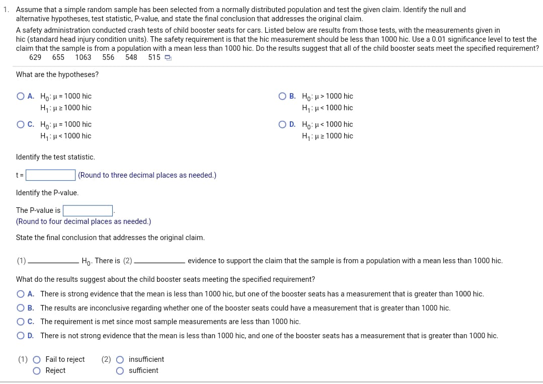 Solved Assume that a simple random sample has been selected | Chegg.com